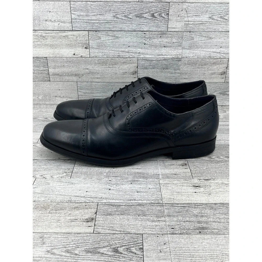 Cole Haan Grand.OS Signature Men Black Leather Cap‎ Toe Brogue Oxford Shoes 12M